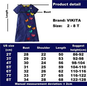 img 3 attached to 🌸 Cute and Comfy: VIKITA Cotton Flower Sleeve Casual Girls' Dresses