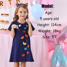 img 2 attached to 🌸 Cute and Comfy: VIKITA Cotton Flower Sleeve Casual Girls' Dresses