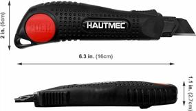 img 3 attached to Upgrade Your Cutting Game With HAUTMEC 18Mm Utility Knife Box Cutter: Anti-Slip Handle, Ultra Sharp Blade, And Quick Change Button - Perfect For Leather, Rubber, Cartons, And Boxes (HT0081-KN)