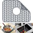 jookki kitchen sink protector grid 16.2''x 12.5'', silicone mat for farmhouse stainless steel with center drain accessory logo