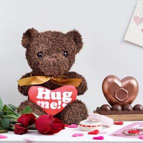 img 1 attached to 12-дюймовый плюшевый мишка FUN LITTLE TOYS с начинкой из сердца - идеальный подарок на День святого Валентина для детей и младенцев