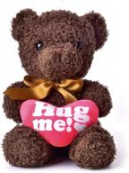 12'' fun little toys teddy bear stuffed with heart - perfect valentines gift for kids and babies logo