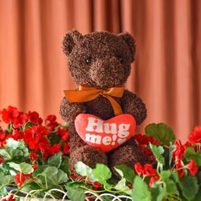 img 3 attached to 12'' FUN LITTLE TOYS Teddy Bear Stuffed With Heart - Perfect Valentines Gift For Kids And Babies