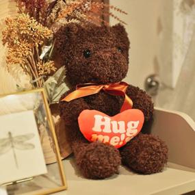 img 2 attached to 12'' FUN LITTLE TOYS Teddy Bear Stuffed With Heart - Perfect Valentines Gift For Kids And Babies