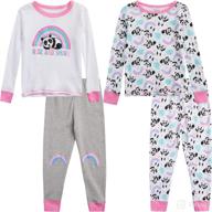 rene rofe baby girls’ pajama set: 4 piece sleep shirt and jogger bottoms - snug fit pjs logo