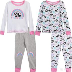 img 4 attached to Rene Rofe Baby Girls’ Pajama Set: 4 Piece Sleep Shirt and Jogger Bottoms - Snug Fit PJs