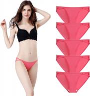 seasment womens cotton underwear soft full back coverage bikini panties pack of 5 logo