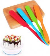 yosoo silicone spatula set -450°f heat-resistant non stick cake cream butter spatulas mixing batter scraper brush silicone baking spoon cook tool multicolor 4-piece логотип