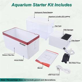 img 3 attached to 🐟 Aysoner Small Betta Fish Tank: 1 Gallon Mini Beta Aquarium Starter Kit with Filter, Light, Ideal for Office and Home Decor