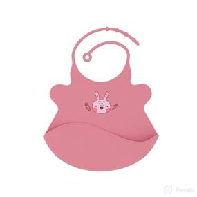 img 4 attached to Waterproof Silicone Baby Bib with Cute Rabbit Design - Ideal for Boys and Girls - Adjustable Fit, Perfect for Feeding - 1pc