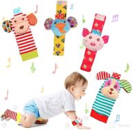 🔔 soft foot finder socks wrists rattles ankle leg hand arm bracelet - fun baby rattle toys for newborns logo