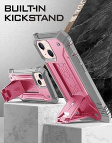img 1 attached to Shockproof IPhone 13 Mini Case With Kickstand And Screen Protector - Poetic Revolution Series | Light Pink, Dual-Layer Full-Body Protective Cover For 5.4 Inch (2021 Release)