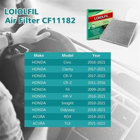 img 3 attached to Premium LOIOLFIL Cabin Air Filter Replacement: CF11182 CP182 for Honda Acura CR-V Civic Clarity CR-Z Fit HR-V Insight Odyssey RDX TLX 80292-TF0-G01 - Enhanced with Activated Carbon