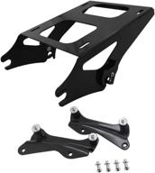 gloss black two-up tour pack pak mount luggage rack quick-detach & 4 point docking hardware kit for harley touring road king electra road street glide 2014-2022 logo