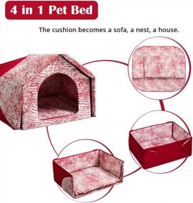 img 2 attached to Cozy & Durable Hollypet Large Pet Bed House For Cats And Dogs, Ideal For Indoor & Outdoor Use, Red