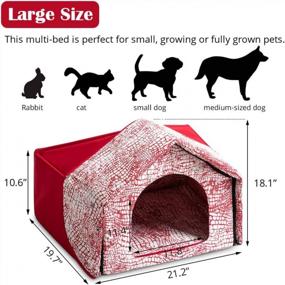 img 3 attached to Cozy & Durable Hollypet Large Pet Bed House For Cats And Dogs, Ideal For Indoor & Outdoor Use, Red