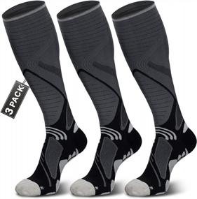 img 4 attached to 20-30 MmHg Medical Compression Socks For Nurses, Pregnant Women & Travelers - Seamless & Wicking Design!