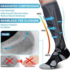 img 3 attached to 20-30 MmHg Medical Compression Socks For Nurses, Pregnant Women & Travelers - Seamless & Wicking Design!