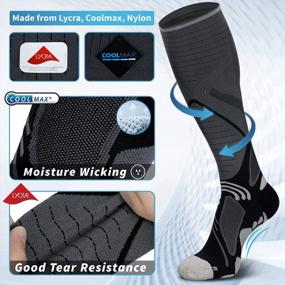 img 2 attached to 20-30 MmHg Medical Compression Socks For Nurses, Pregnant Women & Travelers - Seamless & Wicking Design!
