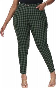 img 4 attached to Flattering And Comfortable Plus Size Skinny Pants With Pockets For Work And Casual Wear By ALLEGRACE