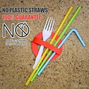 img 2 attached to 🌱 KTOB 200 Count Colorful Plant-Based Compostable Straws - Biodegradable, Flexible & Eco-Friendly Alternative to Disposable Plastic Bendable Straws