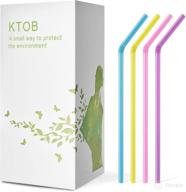 🌱 ktob 200 count colorful plant-based compostable straws - biodegradable, flexible & eco-friendly alternative to disposable plastic bendable straws logo