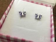 img 1 attached to 925 Sterling Silver CZ Butterfly Screw Back Earrings for Girls - Safe, Stunning & Fashionable Studs! review by Tiffany Thompson