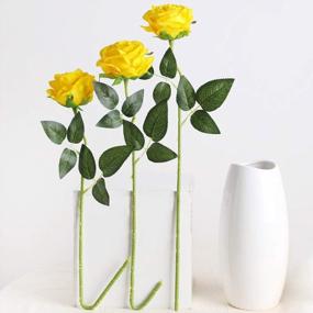 img 3 attached to 10 Pcs Yellow Artificial Roses - Perfect For Home Garden Party Floral Decorations!
