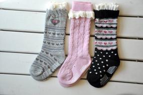 img 2 attached to 6 Pairs Baby Girl Knee-High Socks - Toddler Princess Cute Non-Skid 8-36M | QandSweet