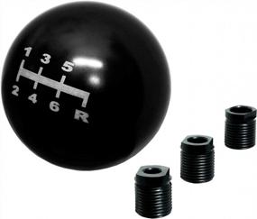 img 1 attached to Round Ball 6 Speed Shift Knob Universal Fit Compatible With Honda Acura Toyota Mazda Subaru Nissan - PV Raceworks, Screw-On W/ Adapters Included (Black)