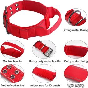 img 1 attached to 🐾 Yunleparks Reflective Dog Collar: Tactical, Heavy Duty with Control Handle for Effective Dog Training