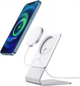 img 4 attached to GIKERSY Magsafe Compatible Phone Stand - Aluminum Charging Dock Holder Cradle For IPhone 13,13 Pro,13 Mini,12 Mini,12,12 Pro And 12 Pro Max [MagSafe Not Included]