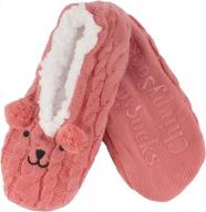 women's microfiber cozy fuzzy slippers non-slip lined socks super soft warm bamboomn logo