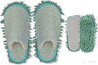 🧦 liitrton warm microfiber slippers with shoe cover: versatile mop slippers for efficiently cleaning bathroom, office, kitchen, and more (green) logo