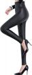 fashionably fierce: tulucky women's high waisted faux leather leggings logo