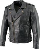 xelement b7210 men's 'cool rider' black vented leather motorcycle jacket - large logo