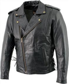 img 4 attached to Xelement B7210 Men'S 'Cool Rider' Black Vented Leather Motorcycle Jacket - Large