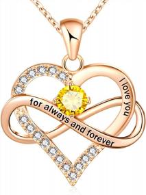 img 4 attached to Ожерелье Infinity Love с камнем: идеальный подарок на день рождения для женщин, сестер и девочек