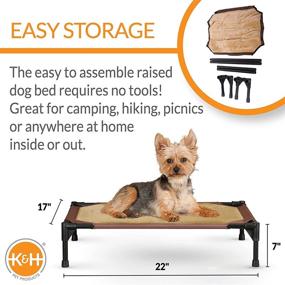 img 3 attached to 🐾 K&H Pet Products Comfy Pet Cot: Elevated Bed for Small Pets – Chocolate/Tan, 17"x22"x7