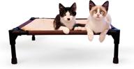 🐾 k&h pet products comfy pet cot: elevated bed for small pets – chocolate/tan, 17"x22"x7 logo