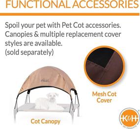 img 1 attached to 🐾 K&H Pet Products Comfy Pet Cot: Elevated Bed for Small Pets – Chocolate/Tan, 17"x22"x7