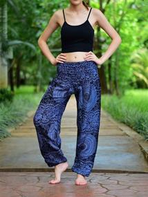 img 1 attached to 🐘 Bohotusk Bohemian Girls' Elasticated Elephant Clothing : Stylish Pants & Capris for Free-Spirited Girls!