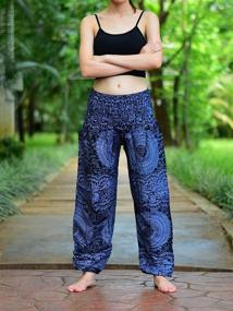 img 3 attached to 🐘 Bohotusk Bohemian Girls' Elasticated Elephant Clothing : Stylish Pants & Capris for Free-Spirited Girls!