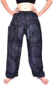 img 4 attached to 🐘 Bohotusk Bohemian Girls' Elasticated Elephant Clothing : Stylish Pants & Capris for Free-Spirited Girls!