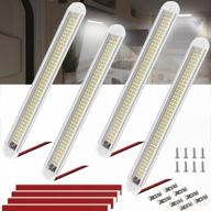 narasios 12 volt led lights: ultra bright 120-led light strip for rv interior - perfect for camper, box truck, and enclosed trailer - 6500k aluminum housing - 4 pack логотип