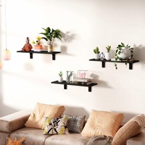 img 3 attached to Upsimples Set Of 5 Sturdy Floating Shelves For Stylish Wall Décor And Functional Storage