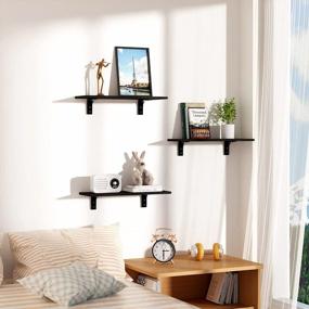 img 1 attached to Upsimples Set Of 5 Sturdy Floating Shelves For Stylish Wall Décor And Functional Storage
