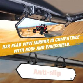 img 1 attached to 🚙 Kemimoto UTV Universal Center Mirror - Adjustable Clamps, Compatible with Polaris RZR 900 1000 Turbo Pro XP (2014-2022), Pioneer & Talon, Can Am, Kawasaki, Arctic Cat Wildcat