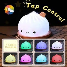 img 3 attached to 🥟 Dumpling Light for Kids - Adorable Color Changing Silicone Night Light, USB Rechargeable, Soft Lamp for Boys and Girls - Kawaii Gift