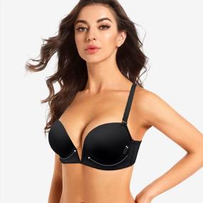 img 3 attached to Deep V Plunge Push Up Bra: Add 2 Cup, Convertible W/ Clear Straps - YANDW